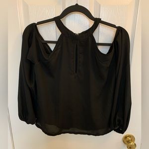 Van Der Rock Black Sheer Off Shoulder Blouse